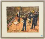 Das Konzert by Walter Sautter, 1989, oil on board, offered Mar 2025