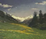 Bergfrühling im Fextal (Oberengadin) by Emil Schulze, 1923, tempera, sold Mar 2025