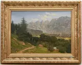Blick auf die Churfirsten by A. Weber, 1902, oil on canvas, sold Mar 2025