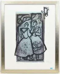 Das Gepräch by Rudolf Mirer, 1990, color lithograph, sold Mar 2025