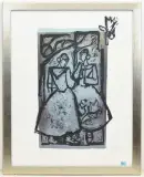 Das Gepräch by Rudolf Mirer, 1990, color lithograph, sold Mar 2025