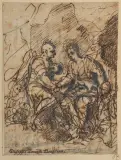 Studie by Giuseppe Tortelli, pen and ink, offered Dec 2024