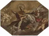 Umkreis Santo in gloria by Carlo Carlone, oil on canvas, offered Dec 2024