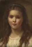 Tête de fillette by Charles-Baptiste Schreiber, oil on panel, sold Dec 2024