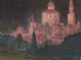 Stadt bei Sonnenaufgang by Boris Smirnov-Rusetzky, 1926, pastel, offered Dec 2024