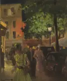 Les Nuits de Montmartre by Serge Kislakoff, oil on canvas, sold Dec 2024