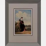 Lady in a Landscape by Henri Charles Antoine Baron, Oil on board, offered Sep 2015