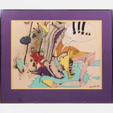 Untitled Pen by Barry Le Va, ink and oil pastel on paper, offered Sep 2015