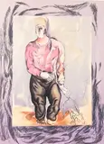 Man and Dog by Sandro Chia, Lithograph in color, offered Jul 2015