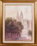 Cityscape with Figures by Laszlo Ritter, Oil on canvas, offered Jun 2015