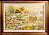 Village Scene by Seweryn Boraczok, Oil on canvas, offered Jun 2015