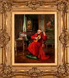 Interior Scene with Cardinal by Paul Schaan, Oil on board, offered Jun 2015