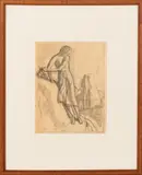 Girl on a Cliff by Rockwell Kent, Pencil on paper, offered Jun 2015