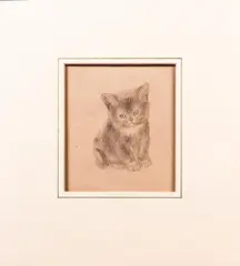 Kitten Study by Vere Temple, Pencil on paper, offered Jun 2015