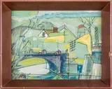 Landscape by Ivy Volper, Watercolor gouache on board, offered Jun 2015