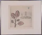 Figures with Balloons by Keiko Minami, Etching, offered Jun 2015
