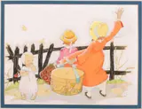 Girls at Fence by Fern Bisel Peat, Gouache on illustration board, offered Jun 2015