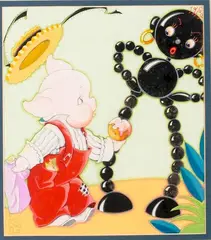 From the Three Little Pigs, Meeting the GuGu Bean Lady by Fern Bisel Peat, Gouache on illustration board, offered Jun 2015