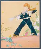 Boy with a Pop Gun by Fern Bisel Peat, Gouache on illustration board, offered Jun 2015