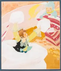 Girl Popping out of a Bag by Fern Bisel Peat, Gouache on illustration board, offered Jun 2015
