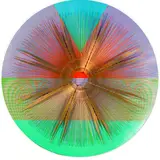 Green, Orange, Blue by Clarence Van Duzer, ca. 1965, Acrylic and brass on masonite, offered May 2015