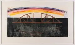 Water Over the Bridge, 2015, Relief, intaglio by Michael Loderstedt, monoprint and chine colle'., offered May 2015