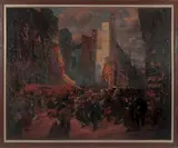 Boulevard a Paris by Gaston Prunier, Oil on canvas, offered Mar 2015