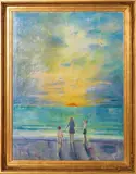 Sunrise on the Beach by Rachel Hartley, Oil on canvas, offered Mar 2015