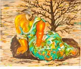 Reclining Woman by Sandro Chia, Color lithograph, offered Mar 2015