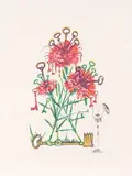 Carnation with Keys (Dianthus Carophillius cum Clavinibus Multibibis) by Salvador Dalí, Drypoint etching, offered Mar 2015