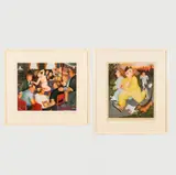 Lunchtime Refreshment and Joggers by Beryl Cook, Color lithograph, offered Mar 2015