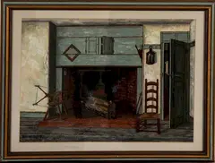 Interior Scene by James Walter Folger, Watercolor and gouache on paper, offered Mar 2015