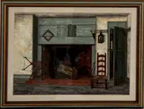 Interior Scene by James Walter Folger, Watercolor and gouache on paper, offered Mar 2015