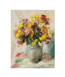 Impressionist style still life with vase of flowers - 20th century by Theodorus van Oorschot, oil on canvas, sold Jun 2026
