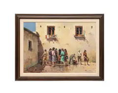 At the Well" - 20th century by Franco Colella, oil on canvas, sold Jun 2026