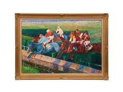 Hurdle Jump" - 1967 by Serge Mendjisky, oil on canvas, sold Jun 2026