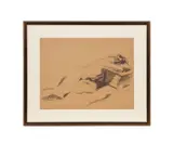 Untitled - Modern drawing of a reclining female nude - by Jean Aujame, charcoal on paper, sold Jun 2026