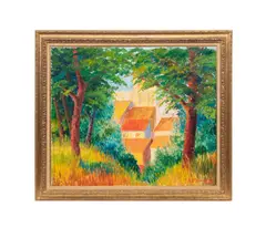 Village at the Edge of the Woods" - by Serge Mendjisky, oil on canvas, sold Jun 2026