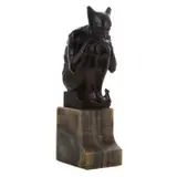 Untitled by John Wolfgang Elischer, bronze sculpture on a green marble base, sold Apr 2023