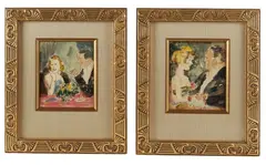Untitled by Gabriel Spat, Watercolor cafe scenes, sold Jun 2024