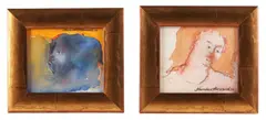 Head of a Black Boy" and "Woman Reading by Humbert Howard, watercolor portraits, sold Jun 2024