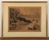 Untitled by Francis Seymour Haden, etching "Windsor", sold Jul 2024