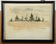DE artist by C Phillip Wikoff, watercolor on paper, sold Jul 2024
