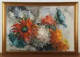 Still Life with Flowers by Marjorie Dean Andruk, oil on canvas, sold Jul 2024