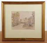 drawing "Alamos by Henry Jarvis Peck, crayon on paper, sold Jul 2024
