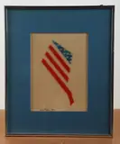 painting "Stars & Stripes by John Castagno, ink on plexiglas, sold Jul 2024