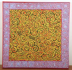 aboriginal painting "Water Dreaming by Evelyn Nampijinpa Daniels, acrylic on canvas, sold Jul 2024