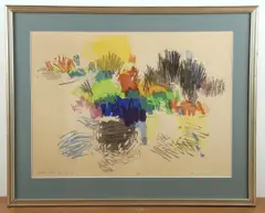 Untitled by Ansei Vchima, woodblock print "Summer Storm", sold Jul 2024
