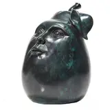 Pear Head by Sergio Bustamante, 1988, bronze sculpture, sold May 2022