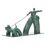 Abstract Female and Canine by Laurent Wilga Lerat, bronze sculpture, sold May 2022